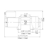 Elektroseilwinde 12V 1588kg  Zugkraft