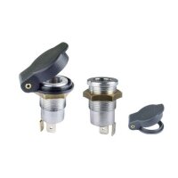 Einbau Steckdose 1-pol Metall 12-24V