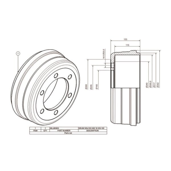 BT ADR 300x 90, 160/205/6 M18