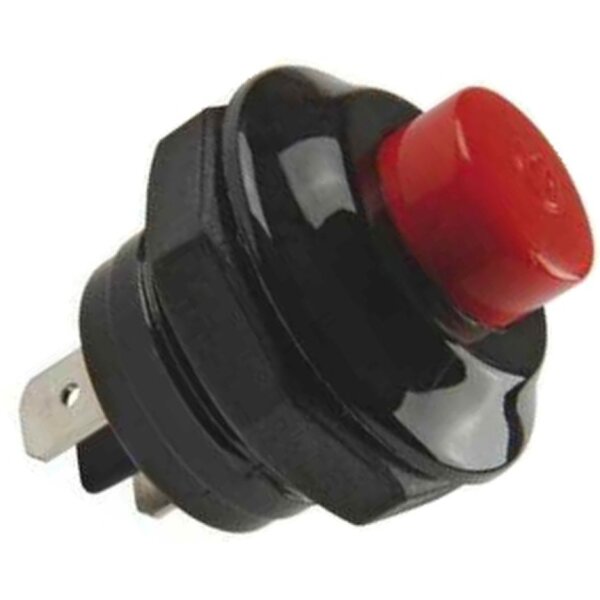 Drucktaster (20)  Ein/Aus, 12-24V  "Knopf rot"