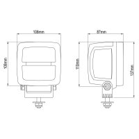 LED Arbeitsscheinw. 108x108x87, 12/24V Nordic-L.