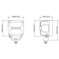 LED Arbeitsscheinw. 108x108x87, 12/24V Nordic-L.