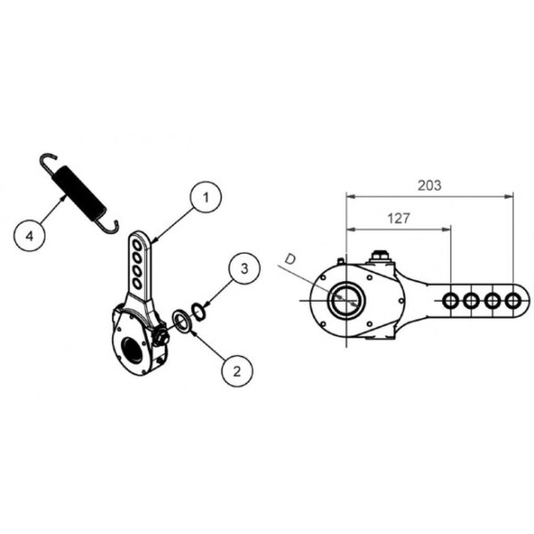 Gestängesteller manuell 203mm ADR