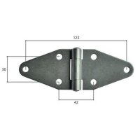 Scharnier L 140  B 70mm, Nirosta, gerollt