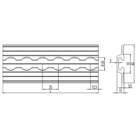 Airlineschiene Alu eckig B 60