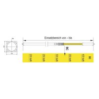 Sperrstange mit Airlineschiene 1500-1950mm, Ø 19mm