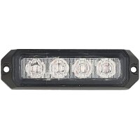 LED Blitzleuchte 12/24V, Lichtscheibe klar/Licht orange