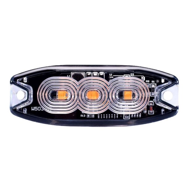 LED Blitzleuchte 12/24V, Lichtscheibe klar/Licht orange
