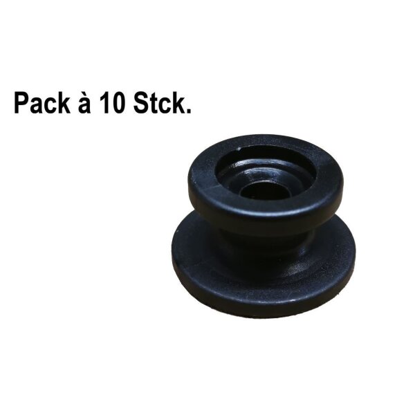 Rundknopf Kunststoff, Pack à 10 Stck.