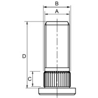 Radbolzen M12x1.5, L=35mm  Ø Riffel 14,2