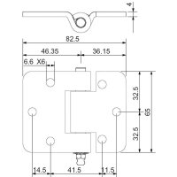 Scharnier L  82.5  B 65 verz. Schmiernippel