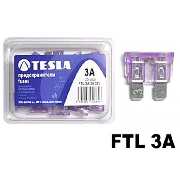 Flachstecksicherung ATO mit LED - Anzeige, lila, 3A