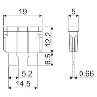Flachstecksicherung ATO mit LED - Anzeige, gelb/braun, 5A
