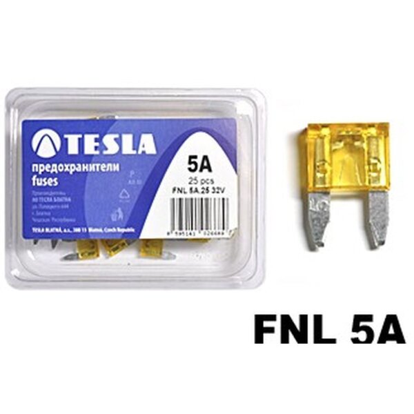 Flachstecksicherung Mini mit LED - Anzeige, gelb/braun, 5A