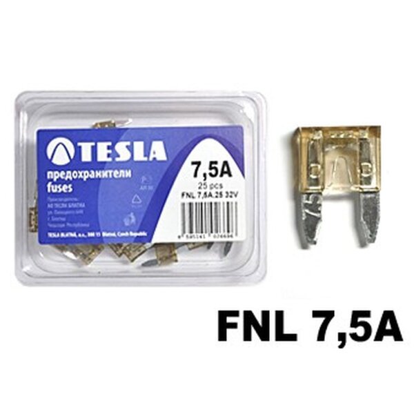 Flachstecksicherung Mini mit LED - Anzeige, braun, 7.5A