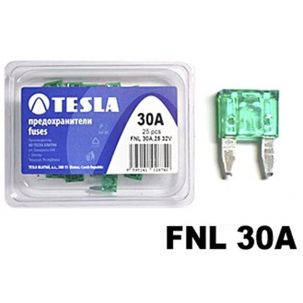 Flachstecksicherung Mini mit LED - Anzeige, grün, 30A