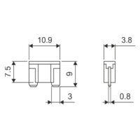 Flachstecks. LOW PROFILE Mini, 010, rot, 10A, bis 58V