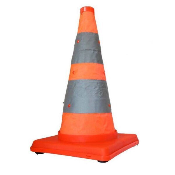Signalkegel 50cm rot / weiss, faltbar !!