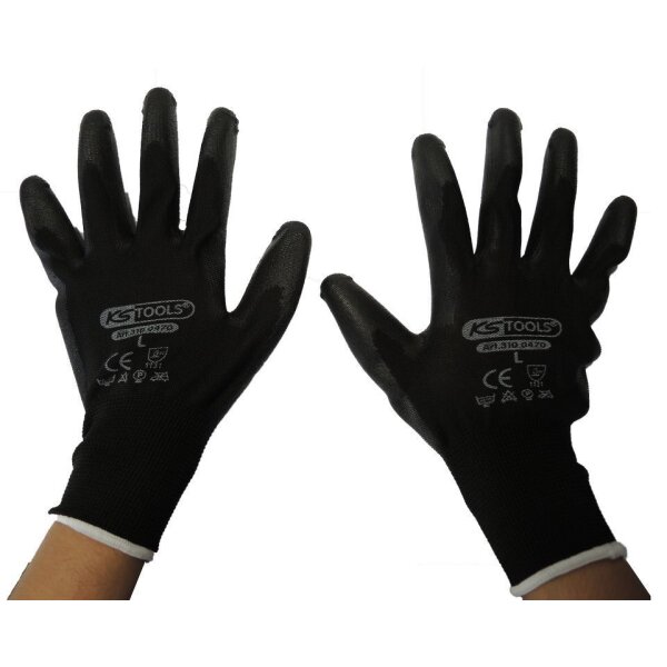 Mikro-Feinstrickhandschuhe schwarz Gr. XXL