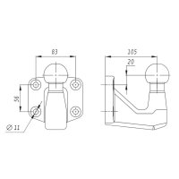 Flanschkugel LB 83x56, D24.8kN, S250kg