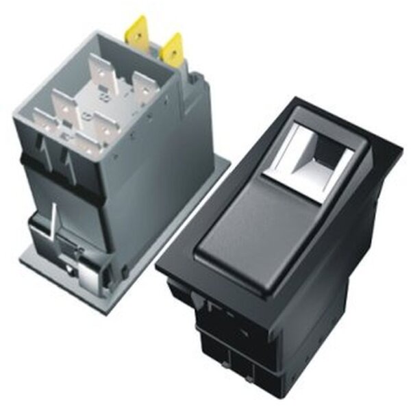 Wippschalter m. Auffind+Funktionsbeleuchtung  1-0-2  / 12V