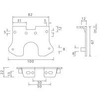 Halter zu Flatpoint II,  90°nach hinten