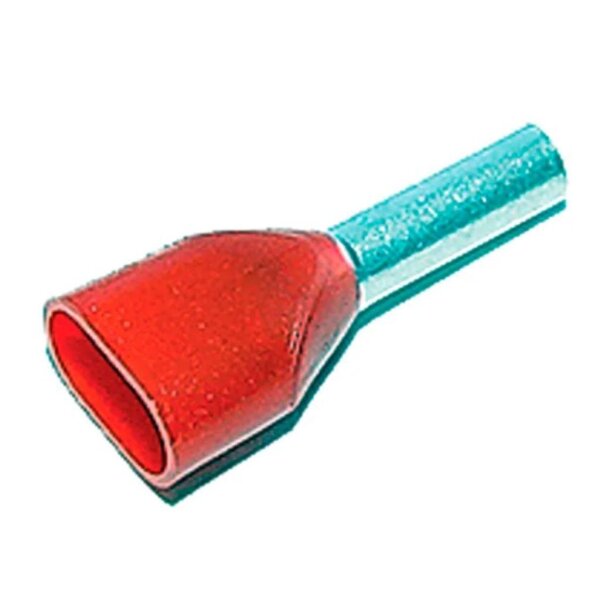 TWIN Ader-Endhülsen isoliert 2x 1.0mm²  rot
