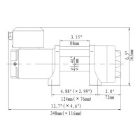 Elektroseilwinde 12V 1588kg  Zugkraft