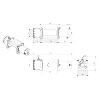 Elektroseilwinde 12V 5443kg  Zugkraft