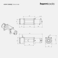 Elektroseilwinde 24V 5443kg  Zugkraft