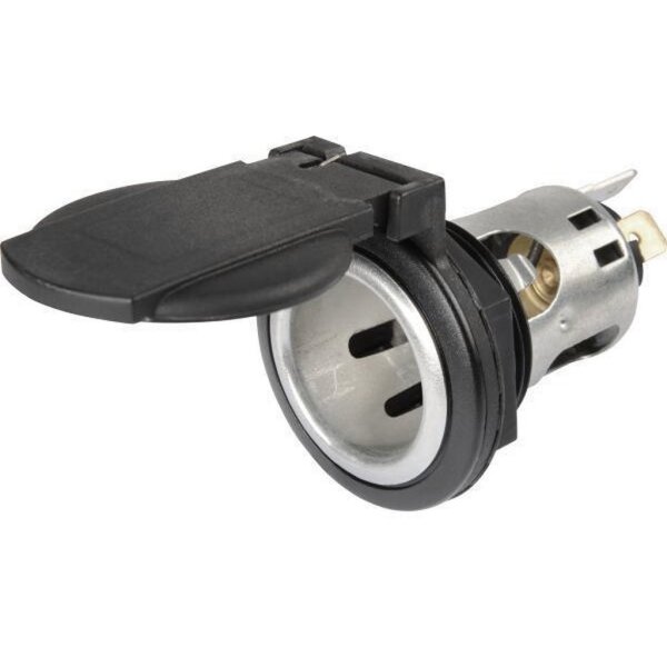 Einbau Steckdose 2-pol mit Schnappdeckel 12-24V