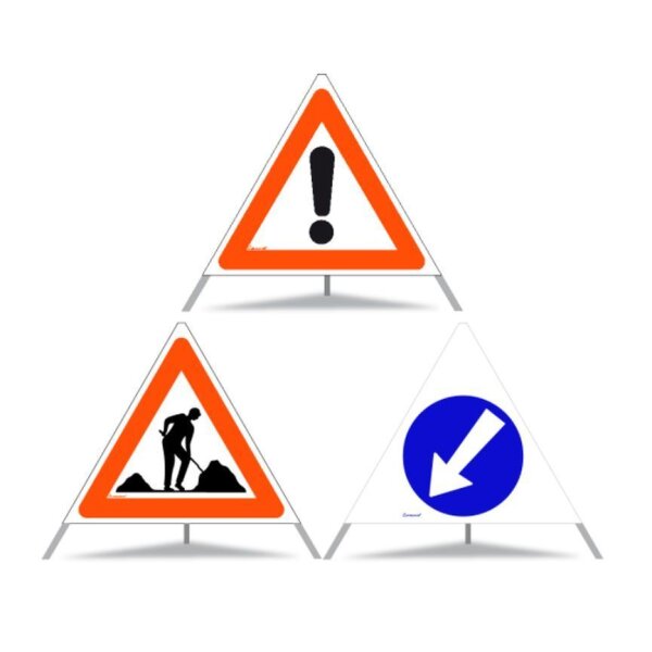 Triopan Faltsignal 90cm   3-seitig  1x Baustelle