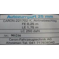 Zurrgurt LC  125daN, Airlinebeschlag