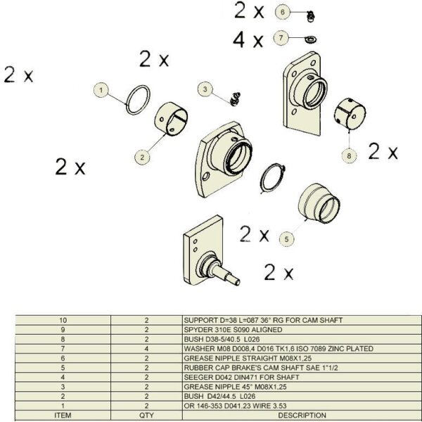 Reparatursatz Nockenwelle ADR KA 314S