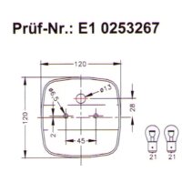 Schlussleuchte GEKA universal mit Gummitülle  links/rechts