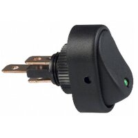 Wippschalter LED, 2, Ein - Aus, grün, 12V/16A
