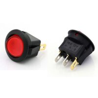 Wippschalter Mini, Ein - Aus, rot, 12V/16A