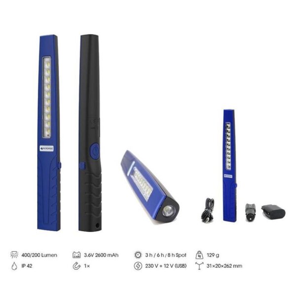 Nordride LED Arbeitslampe Slim Light 400/200lm