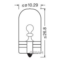 Autol. OSRAM Glassockellampe 12V 5Watt W2,1X9.5d