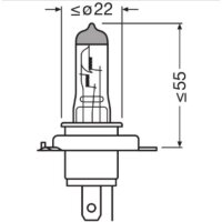 Autolampe OSRAM Glühlampe H4 12V 60/55Watt  P43t