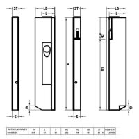 ALU Einfassverschluss, Höhe 360, rechts