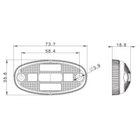 LED Positionsleuchte Fristom FT-068 12/24V rot