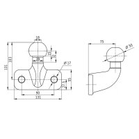 Flanschkugel LB 90, D20.55kN, S350kg black