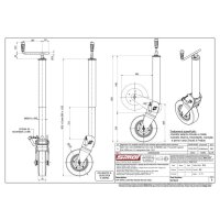 Stützrad  1200kg  70mm  Hub 300mm verzinkt