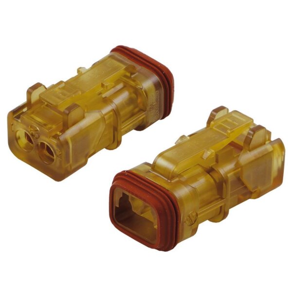 Deutschstecker 2-pol. transparent, ohne Pin !! IP68
