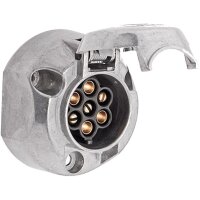 Steckdose 7-pol Alu oval, flach, Höhe 46mm