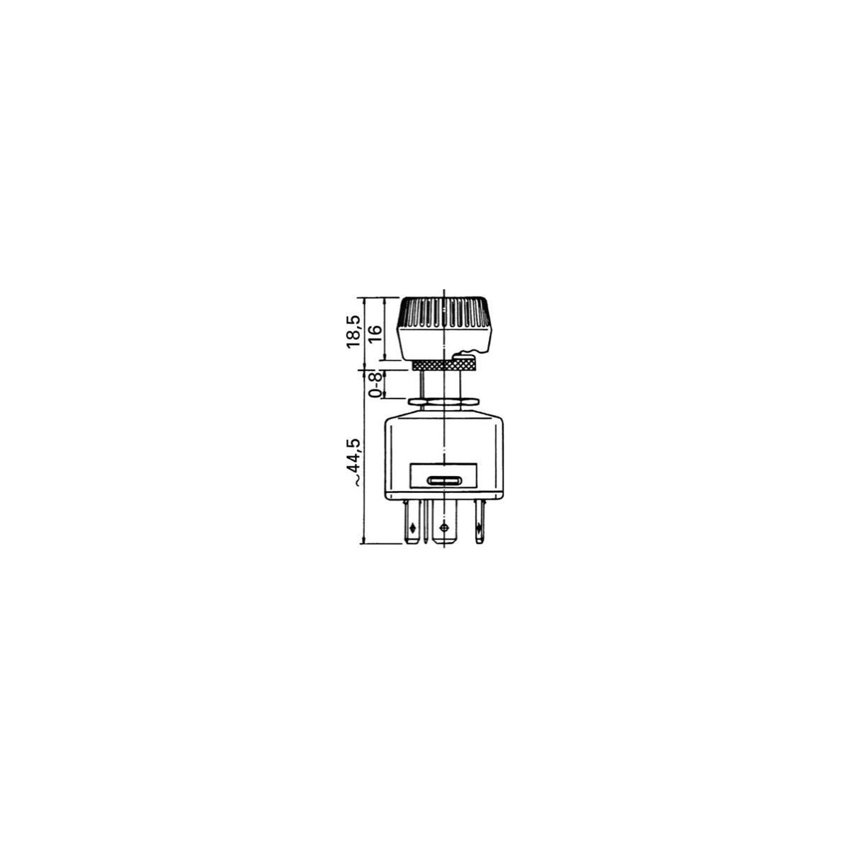 Produktbild von 19mm Drehschalter 3 Positionen – Edelstahl, LED, 12/24V, 5A, IP66, Selbstverriegelnd