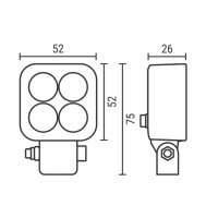 LED Arbeits-Rückfahrscheinw. 52x52x26, 10-32V Strands