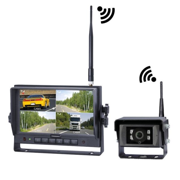 Rückfahrkamerasystem (2) Wireless 2.4GHz, HD 7"  12/24V