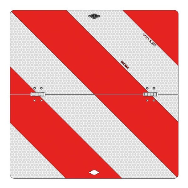 Park-Warntafel 423 x 423mm, klappbar rechts